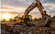 Excavation work at a construction site